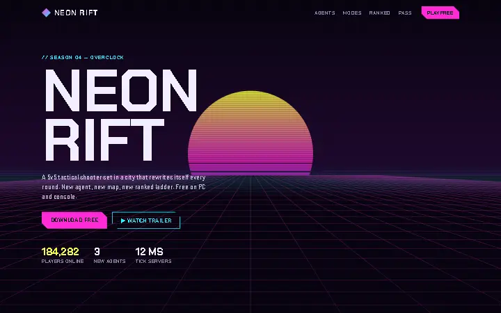 Neon Rift template preview